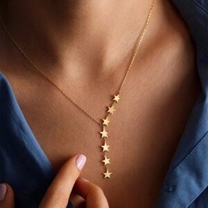 Gold Shooting Star Necklace, Gold Star Necklace